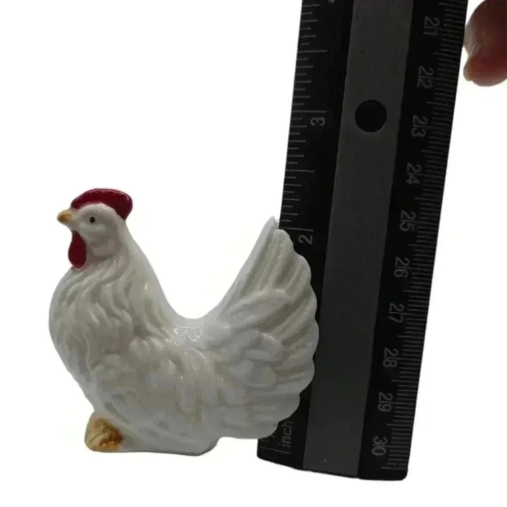 COPY - Vintage White Chicken and Rooster Salt & Pepper Shaker Set - Picture 7 of 7